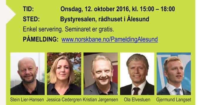 Illustrasjon til: Viktig åpent møte om lyntog, Ålesund 12.10. Se program.