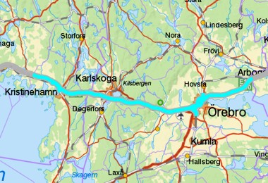 Karlstad grense til Kristinehamn - Örebro - grense til Västmanland