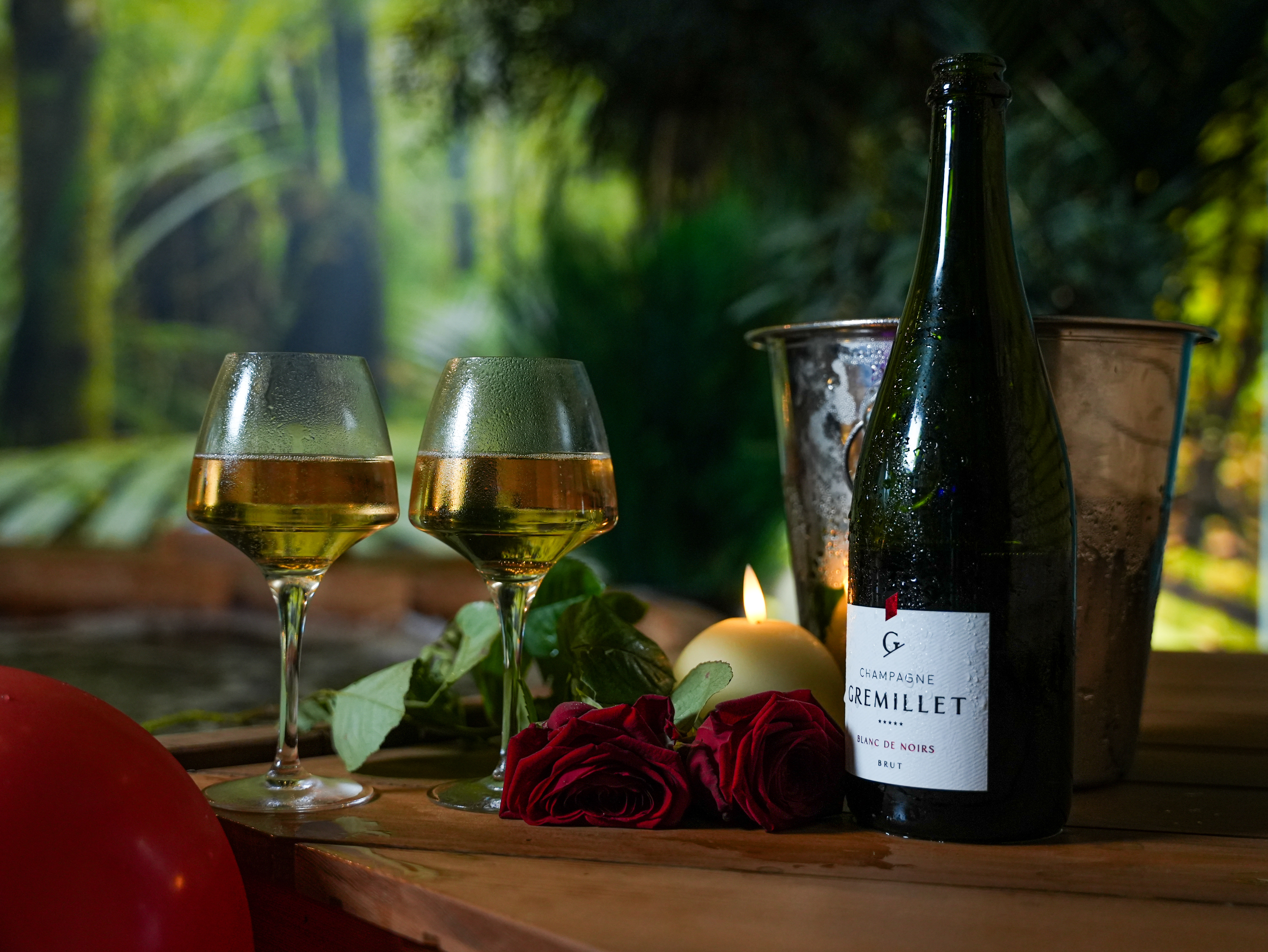 Shooting photo de champagne. 