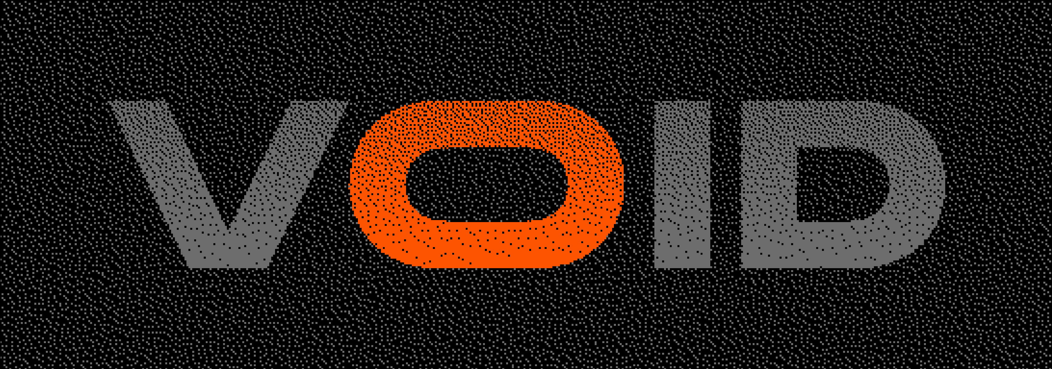 The text 'VOID' with the letter V in orange and the letters OID in gray on a black background.