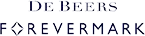 De Beers Forevermark logo with serif font on a gray textured background.