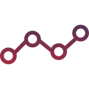 Line chart icon with five connected data points in a rising trend.