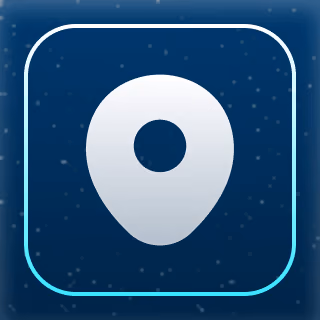 Icon mit Standortmarkierung, visualisiert lokale Verfügbarkeit, einfache Auffindbarkeit und die Integration in einen bestimmten Ort oder eine Region.