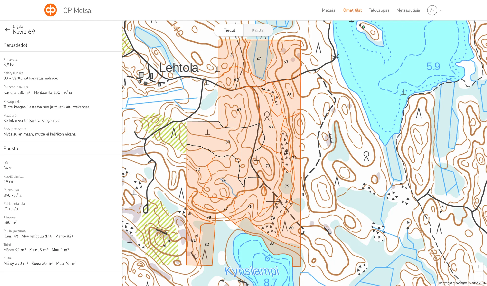OP Metsä karttakuva