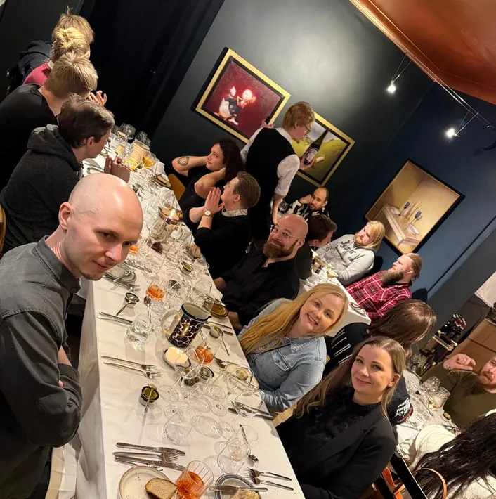 Winter day dinner crew