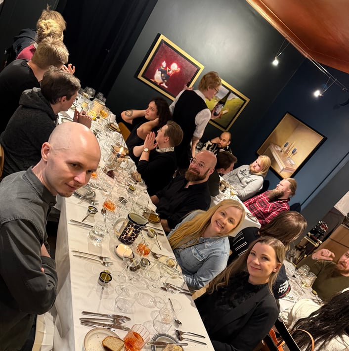 Winter day dinner crew