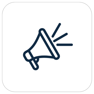 Megafoon icoon voor marketing en promotie