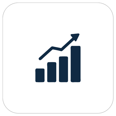 Stijgende grafiek icoon voor groei