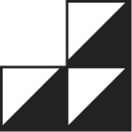 Four black and gray staircase designs arranged in a square, each ascending from the center to a different corner.