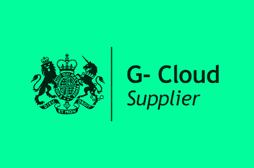 G-Cloud Supplier logo with UK government coat of arms on a teal background.