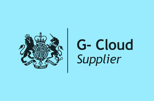 G-Cloud Supplier logo with British royal coat of arms on blue background.