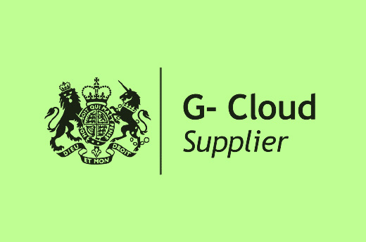 Official G-Cloud Supplier logo with a lion and unicorn crest on a light green background.