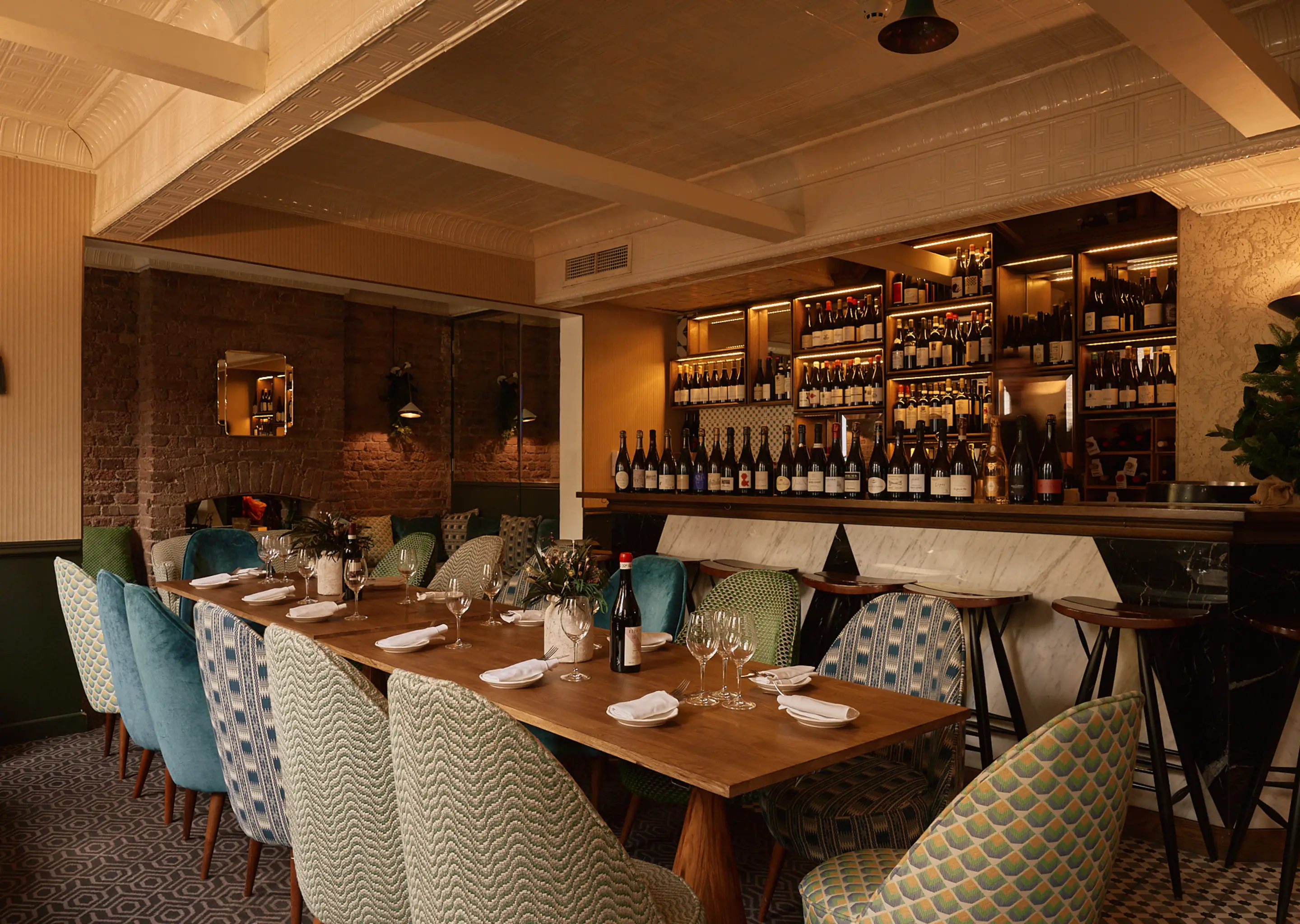 Designer dining area, La Compagnie, Neal's Yard, Experimental Group.
