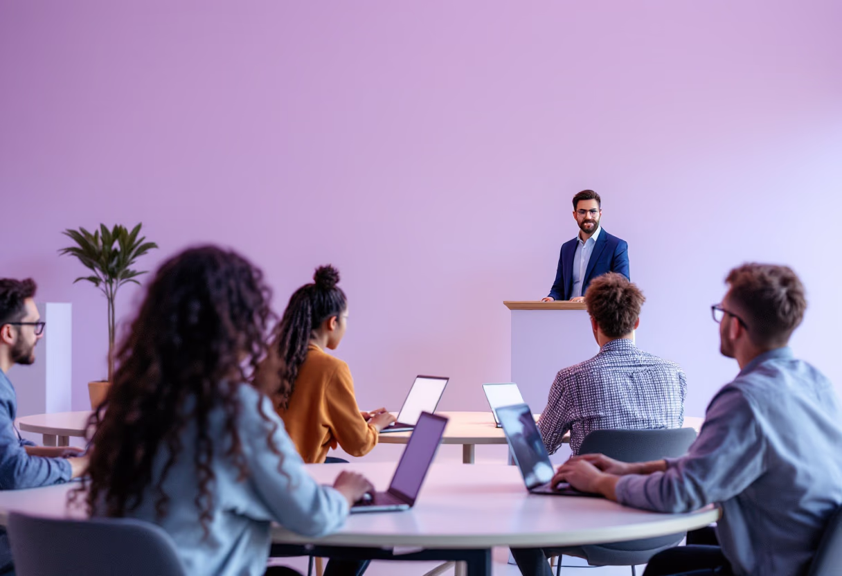 image of classroom lecture on ai for an ai education tech company