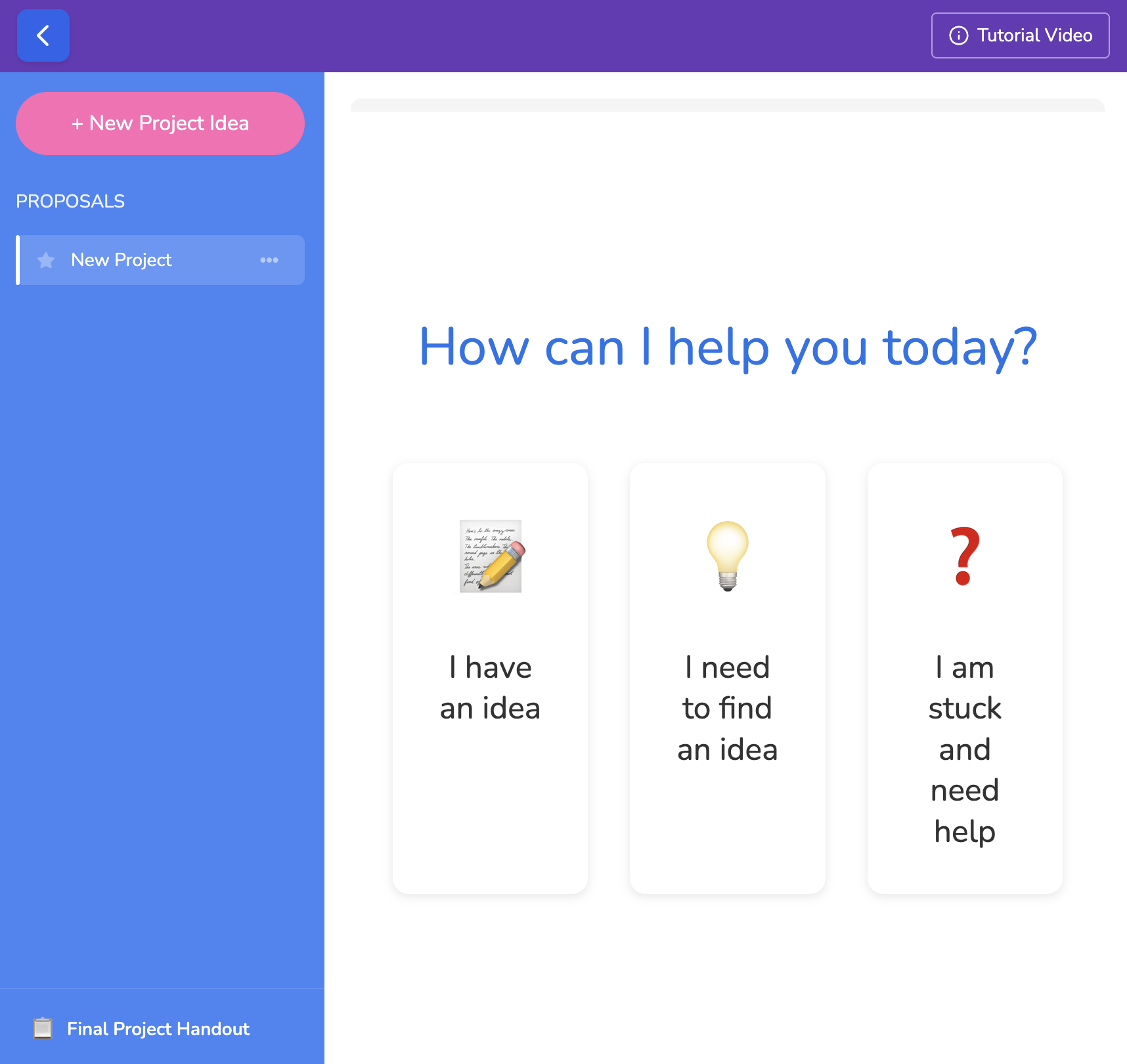 Our proposal and help site for final projects, with an LLM offering help.