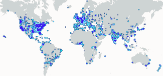 A heat-map of the locations Code in Place students were located.