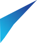 Abstract blue gradient arrow shape pointing upward to the right.
