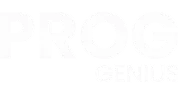 PROG Genius logo text in stylized font.