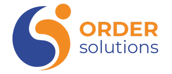 Order Solutions company logo with stylized orange and blue icon.