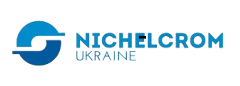 Blue circular logo with stylized S shape next to text 'NICHELCROM UKRAINE' in blue and gray.