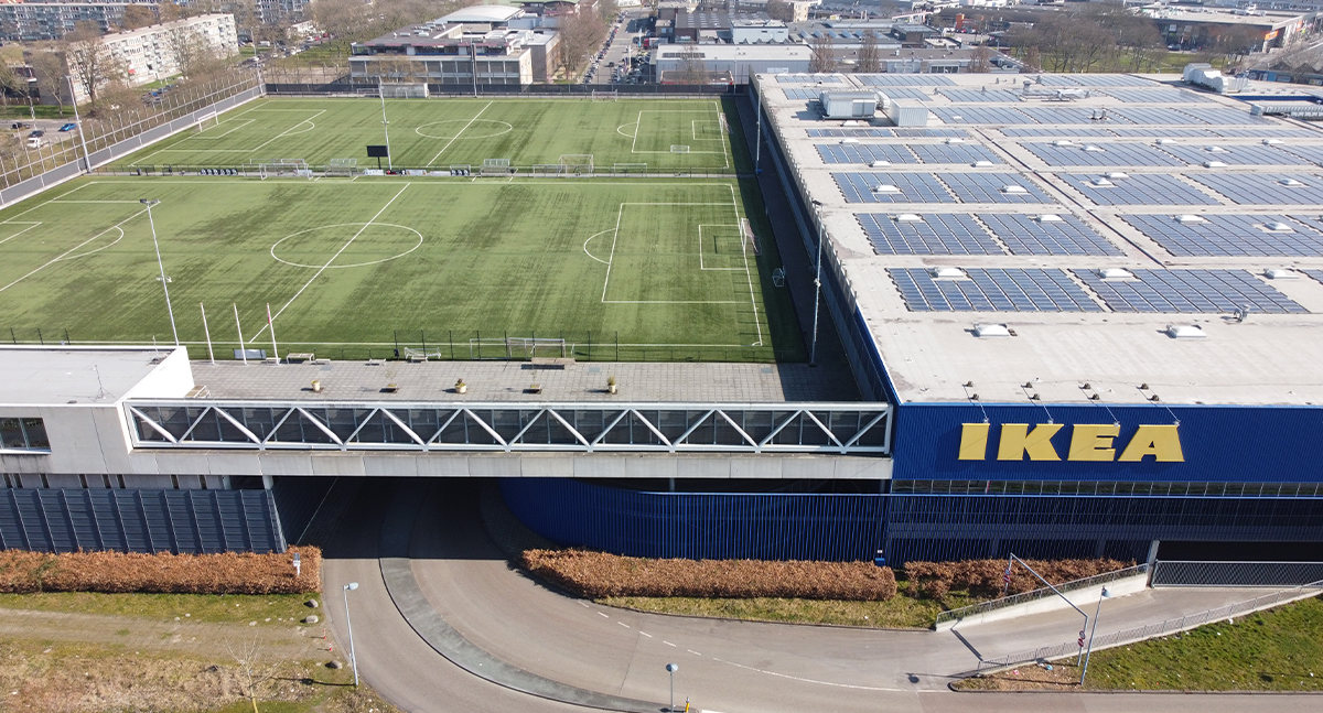 Voetbalveld op Ikea utrecht