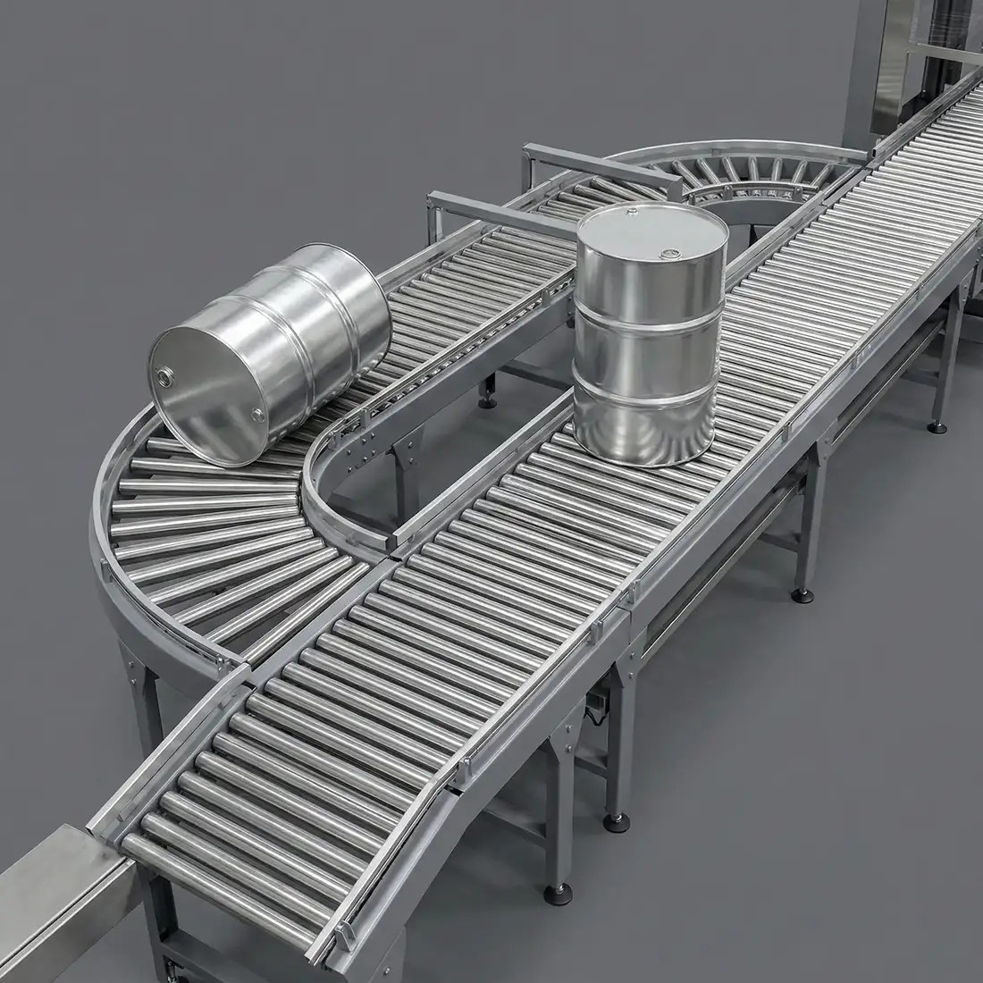 Una línea de producción de tambores de acero