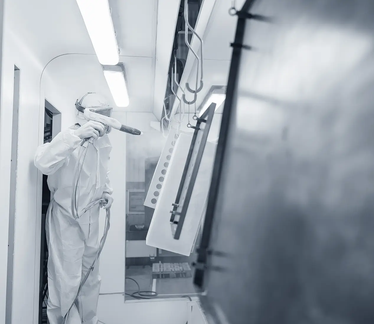 Proceso de pintura industrial