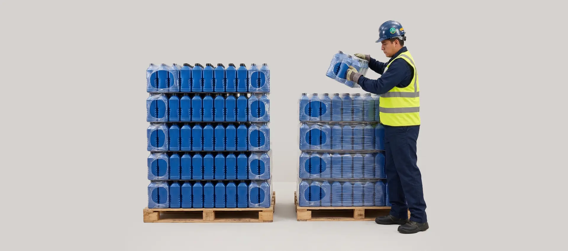 Apilando botellas PET