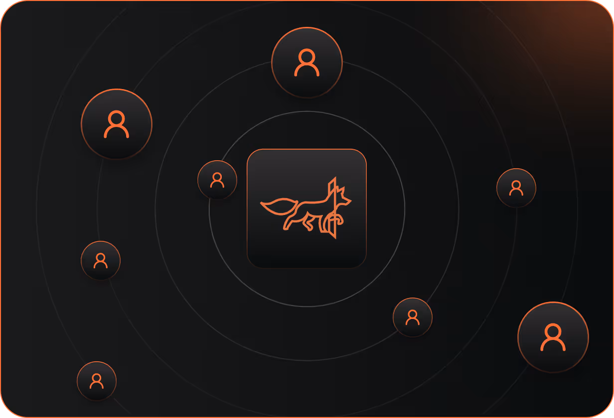 A picture of a black square with a picture of a dog on it.