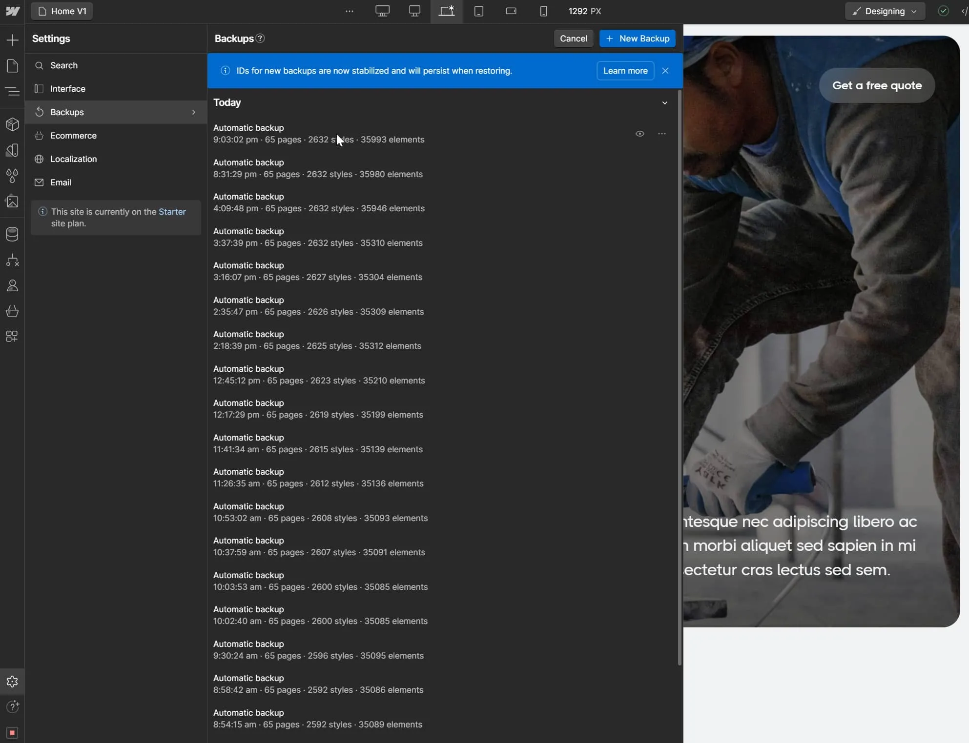 Backups - Builders X Webflow Template