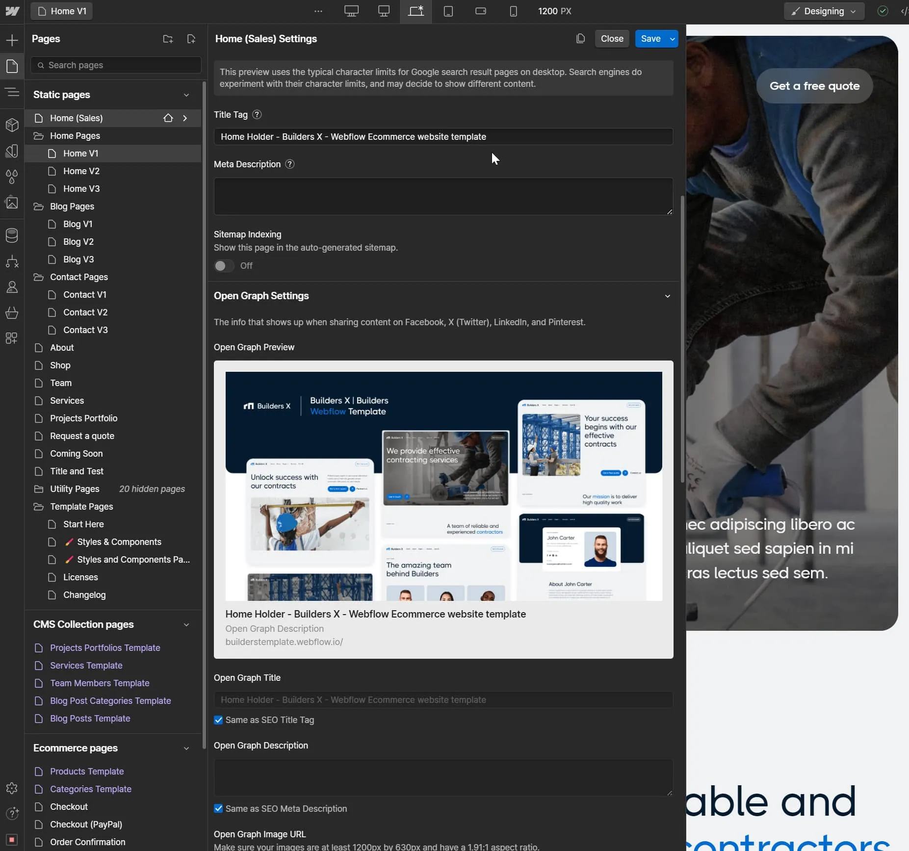 SEO - Builders X Webflow Template