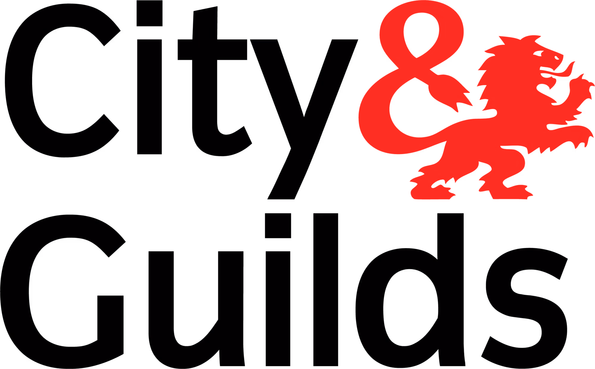 City & Guilds logo with a red lion graphic and black text.