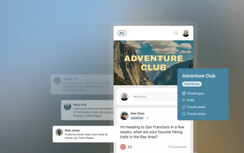 Online community dashboard for creators using Kajabi