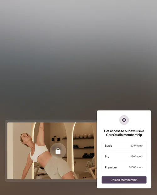 Membership product setup interface for gated content and payments