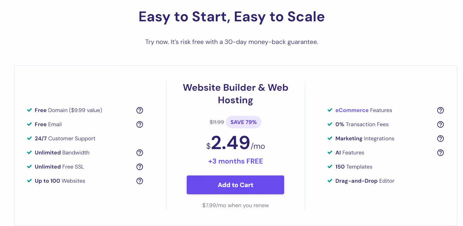 Hostinger's plans and pricing