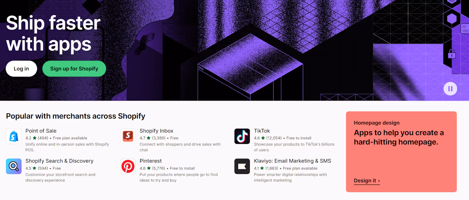 Shopify's app library