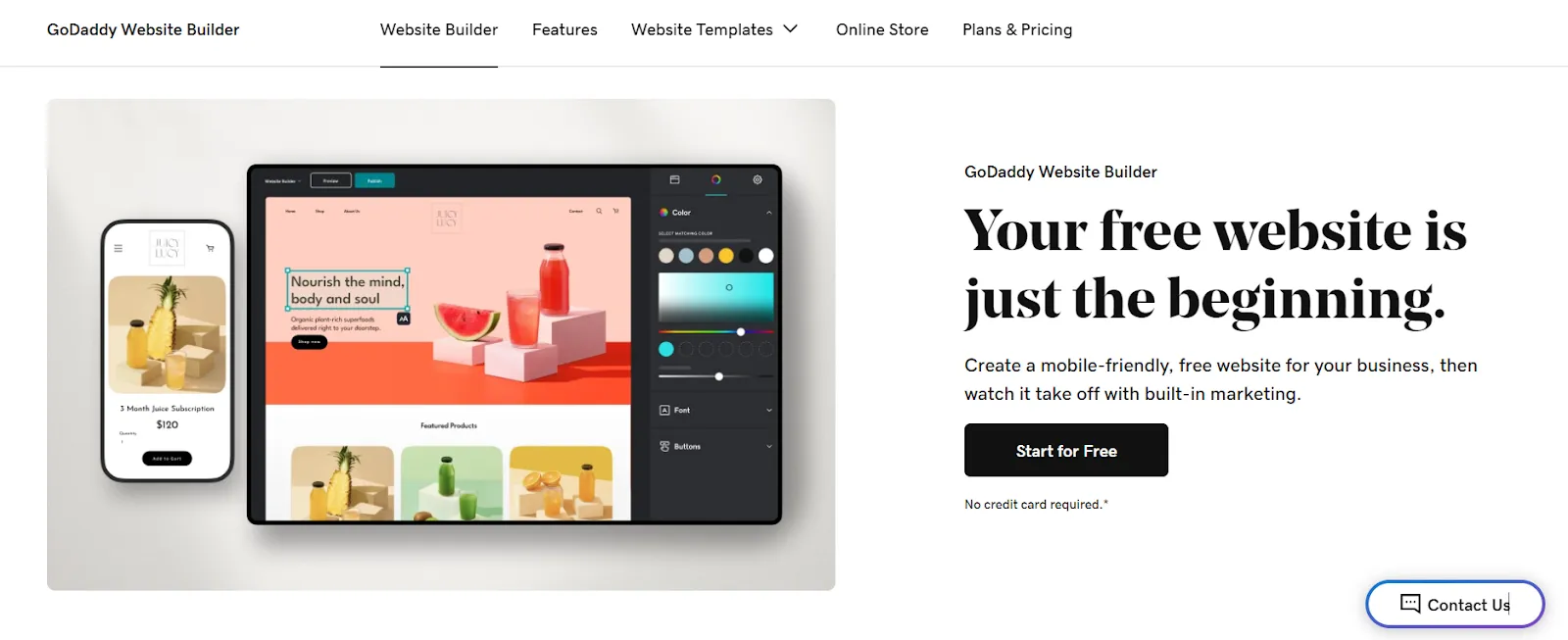 GoDaddy's homepage