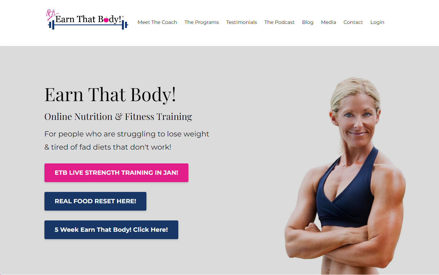 Earn That Body's homepage