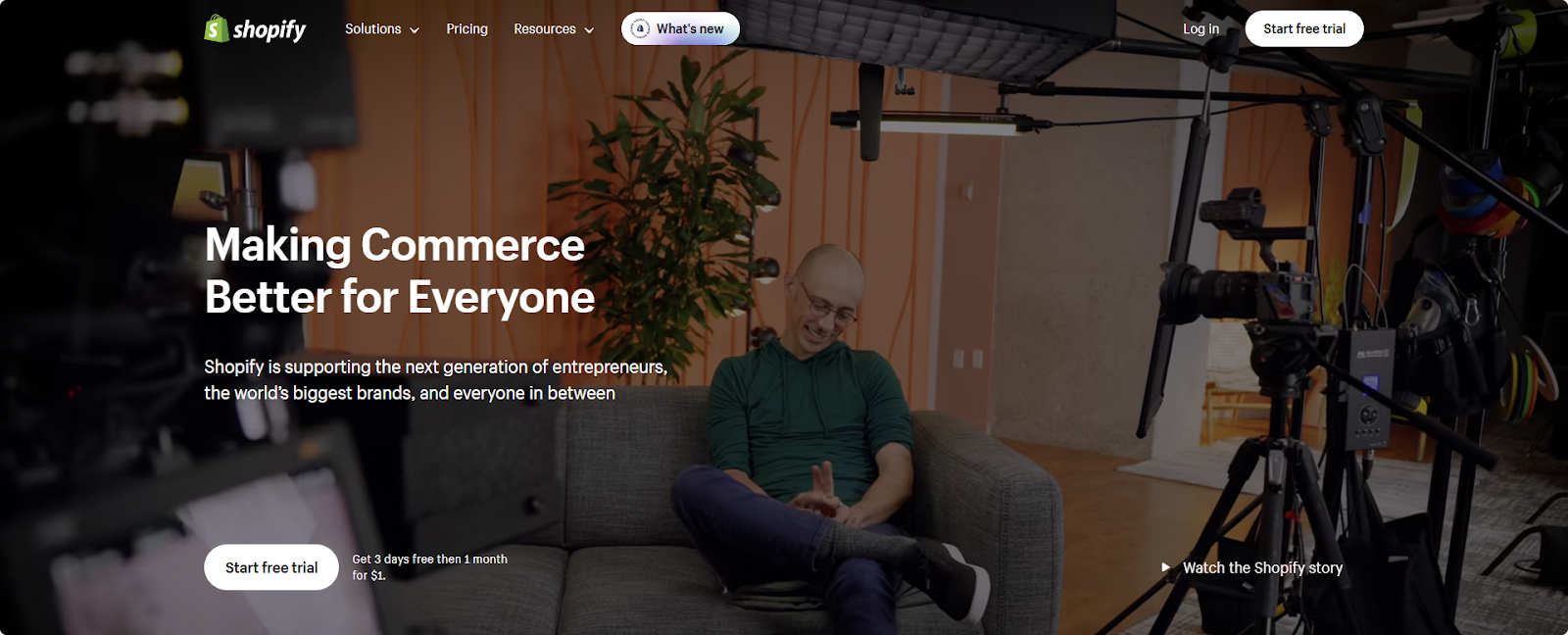 Shopify homepage