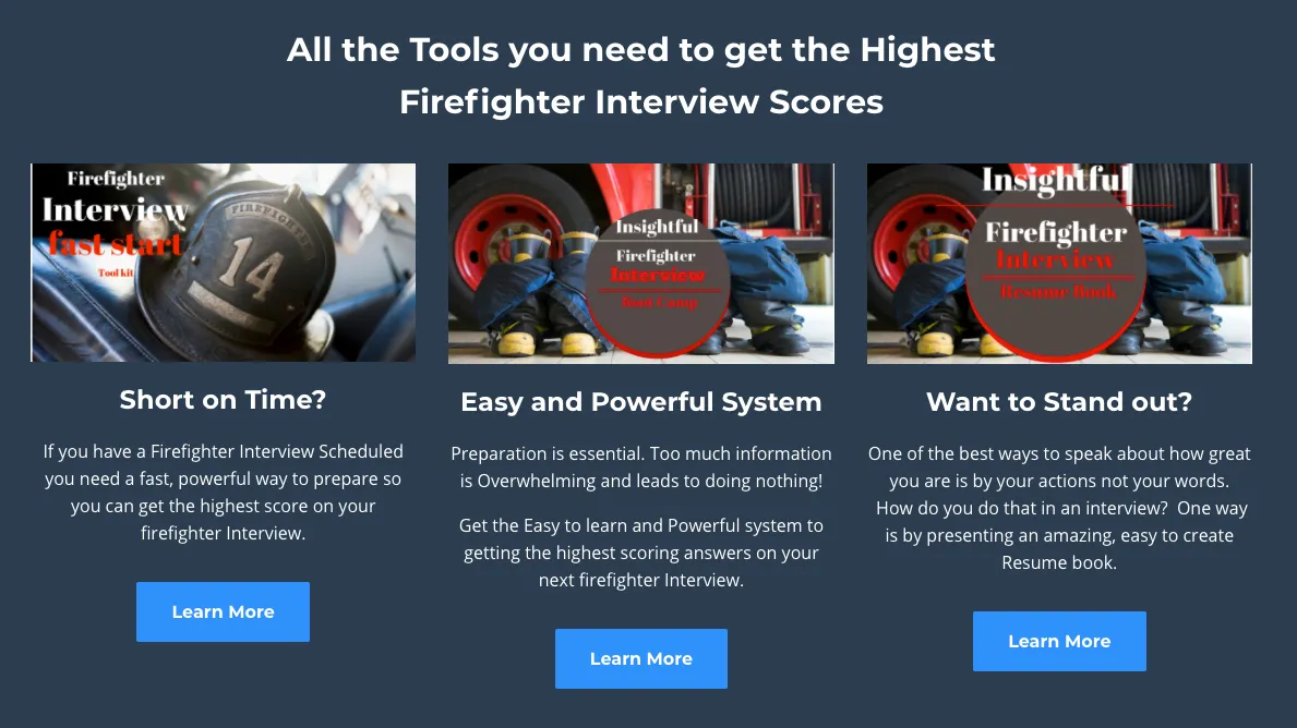 Screenshot of Insightful Firefighter website