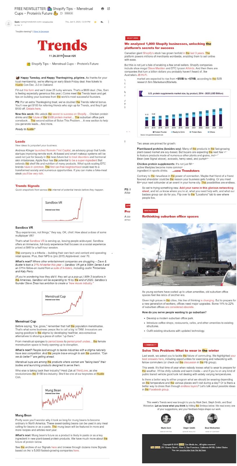 Trends premium newsletter
