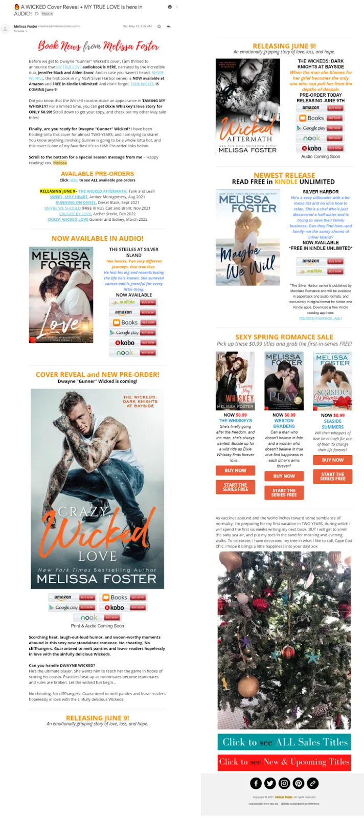 Promotional email showcase example