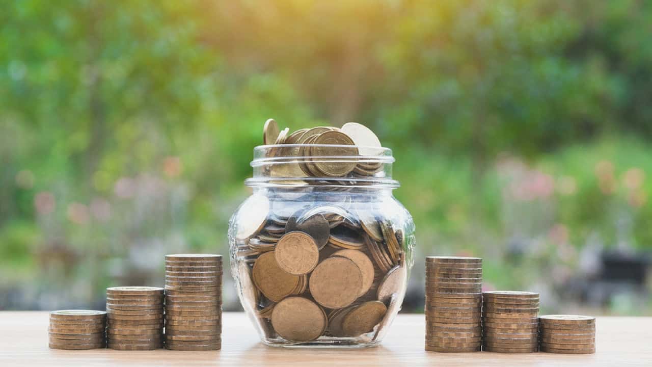 jar with coins 