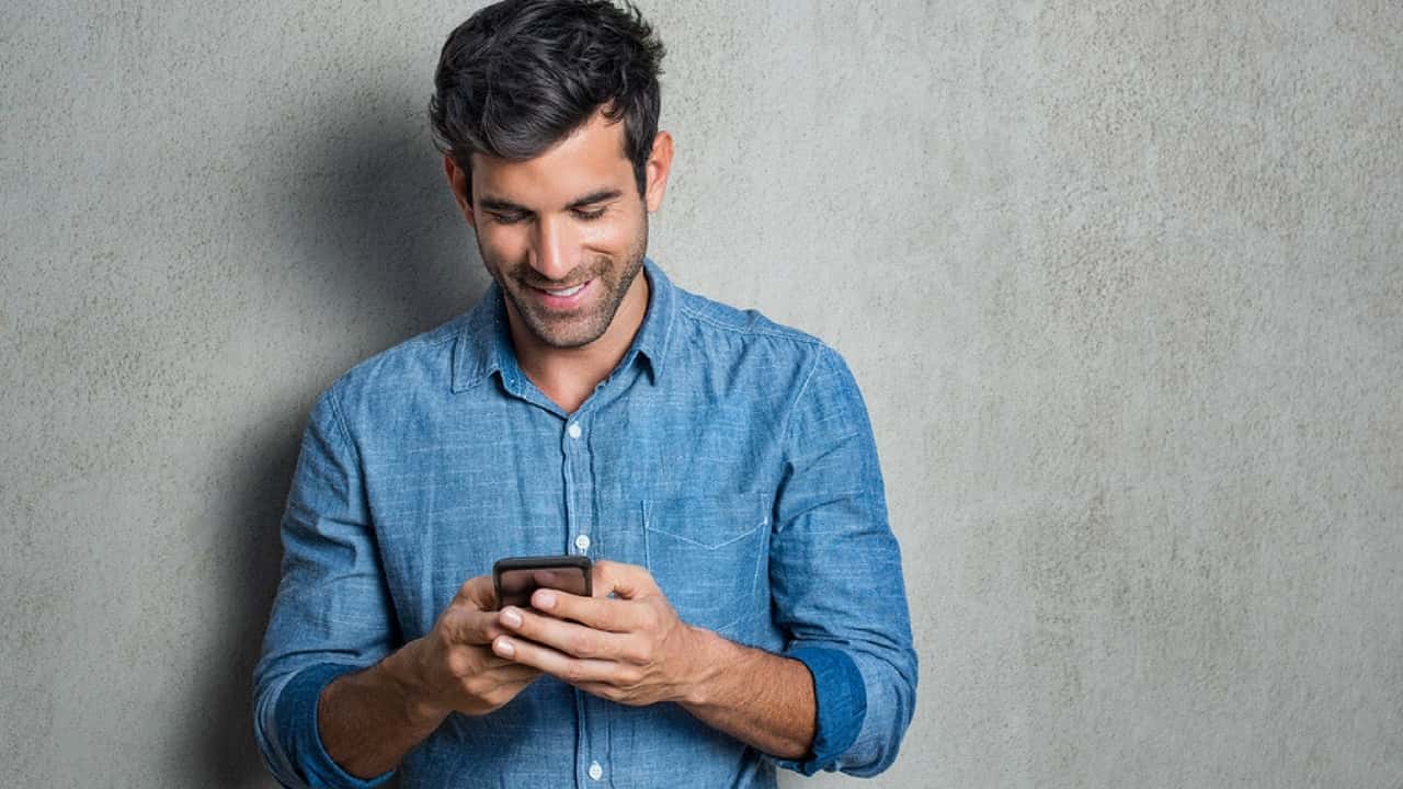 person looking at his phone