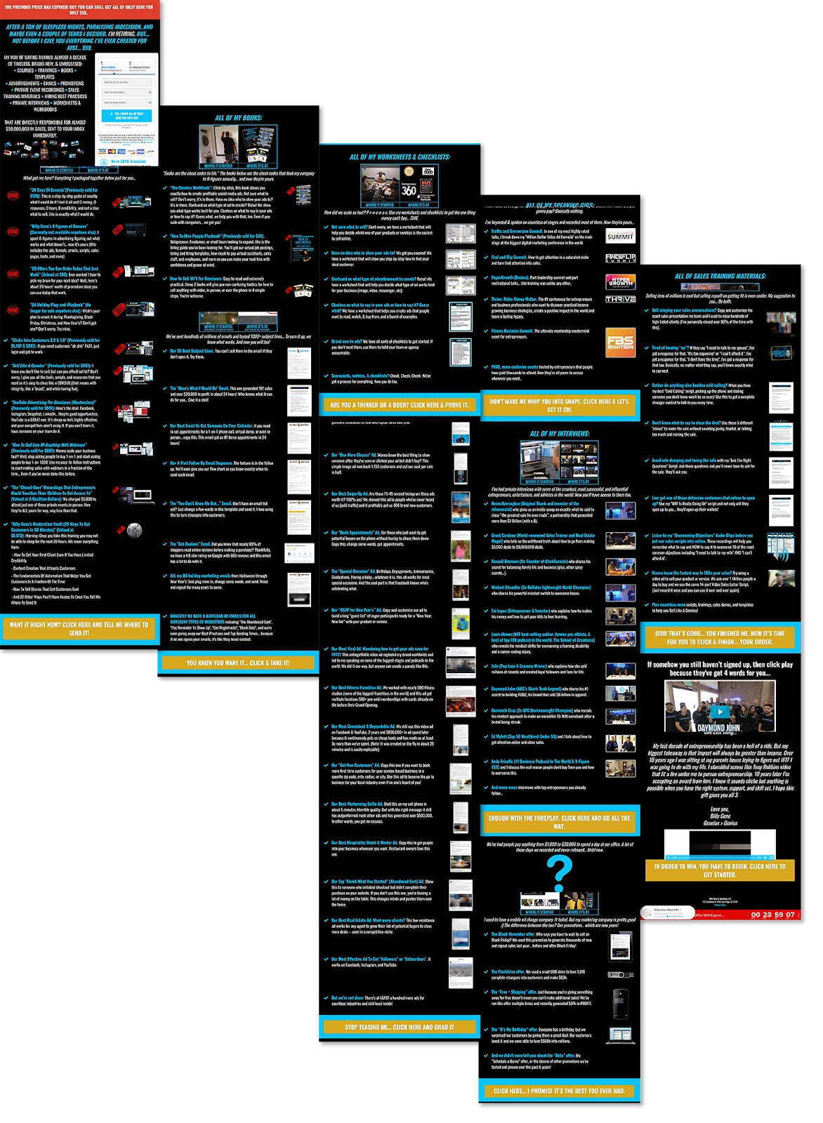 billy gene marketing landing page
