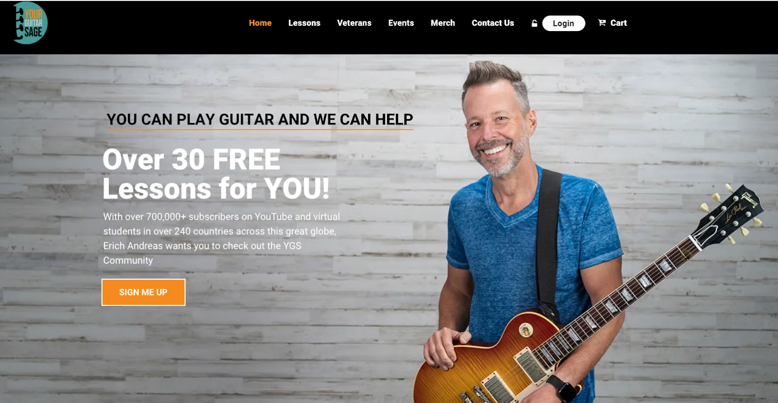 Screenshot of Your Guitar Sage website