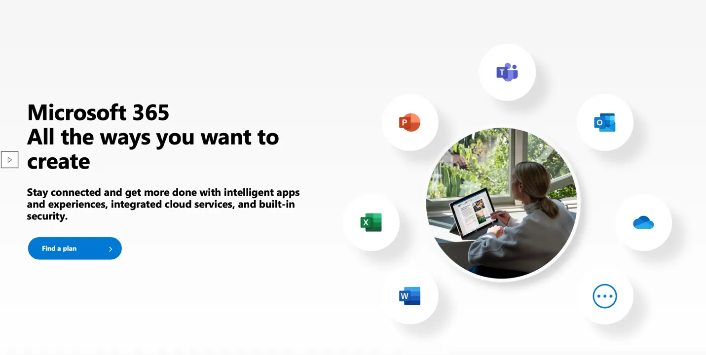 View of Microsoft Office software membership home page