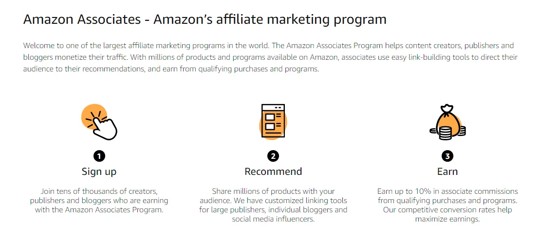 Amazon affiliate marketing program information