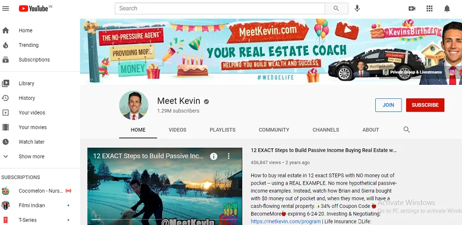 Meet Kevin's YouTube channel
