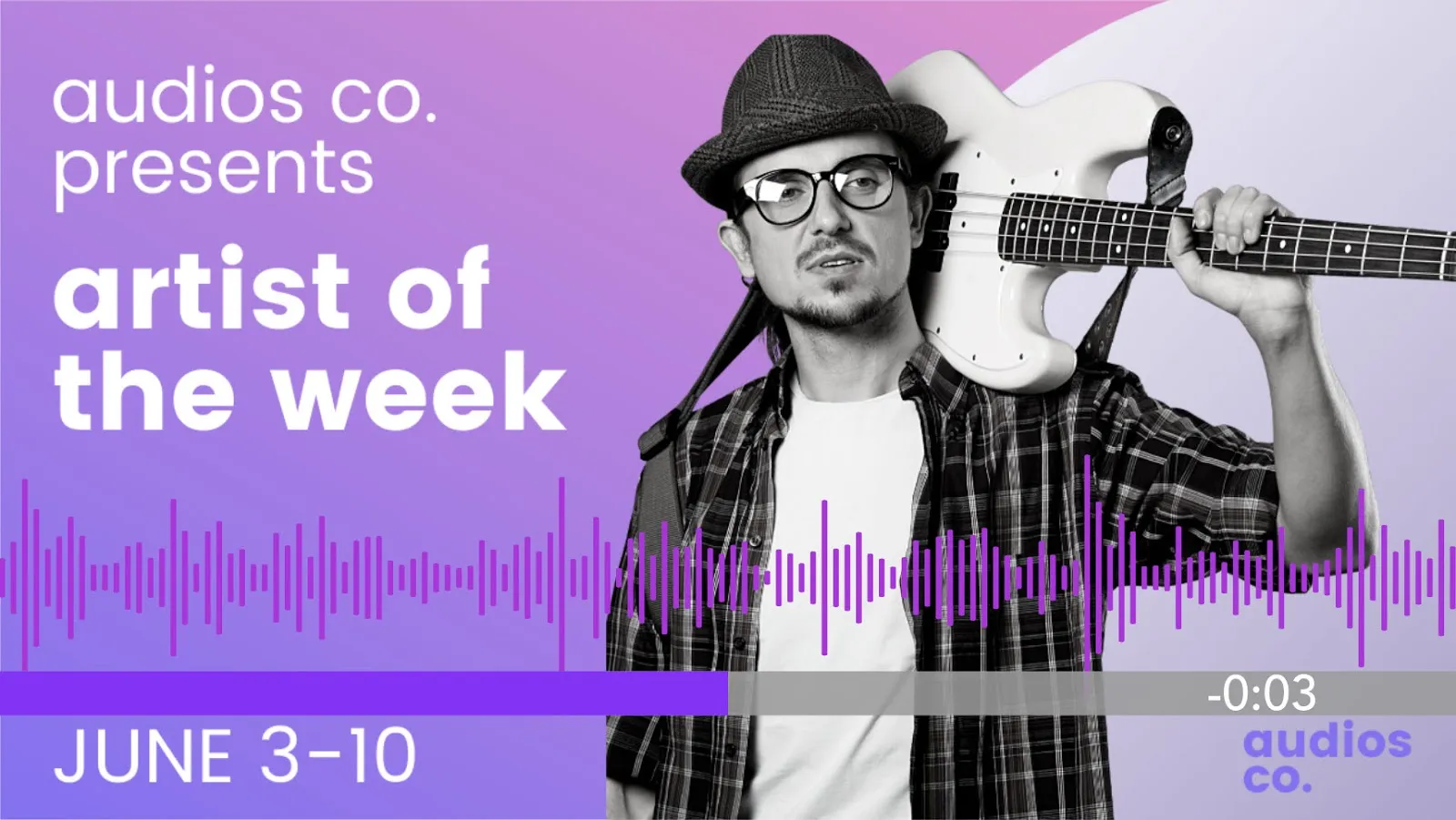 Screenshot of Audios co artist of the week.